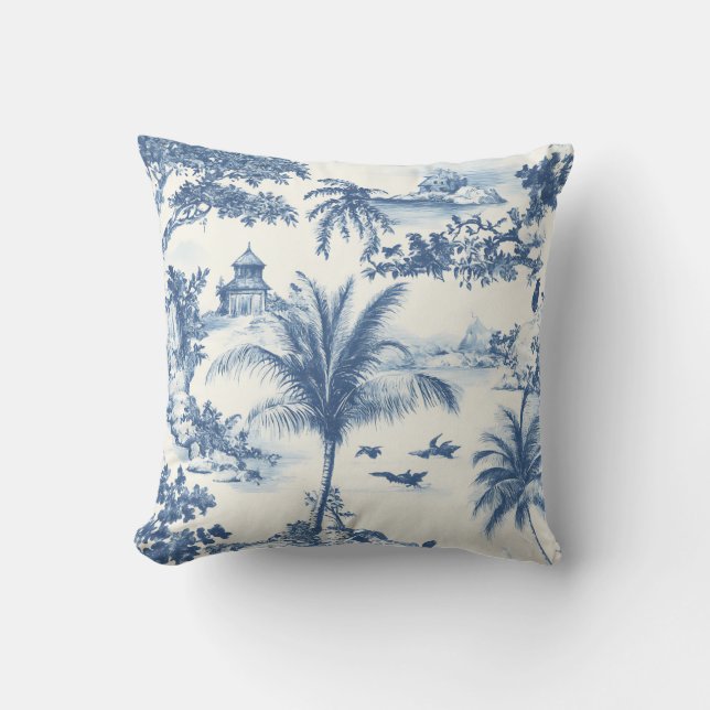 Tropical Toile De Jouy Kissen (Vorderseite)