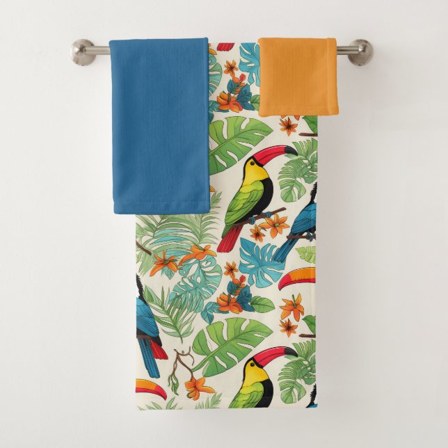 Tropical Toucan Canopy Badhandtuch Set (Insitu)