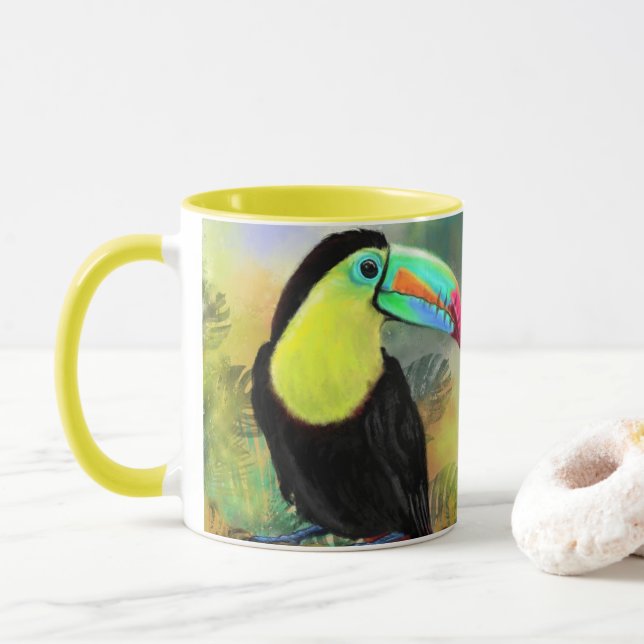 Tropical Toucan Coffee Tasse (Mit Donut)