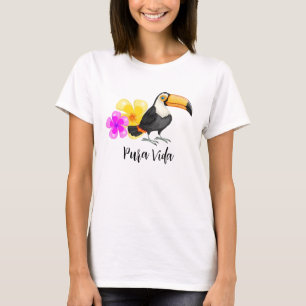 Tropical Toucan Pura Vida Design T-Shirt