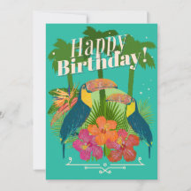 Tropical Toucans Happy Birthday Grußkarte
