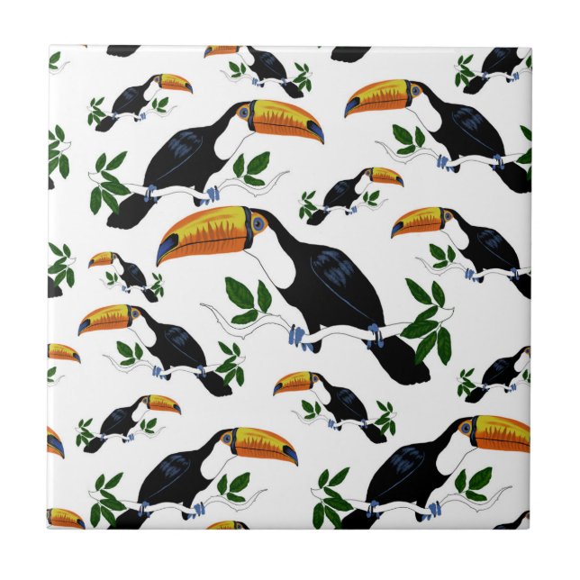 Tropical Toucans - Playful Jungle Fliese (Vorderseite)