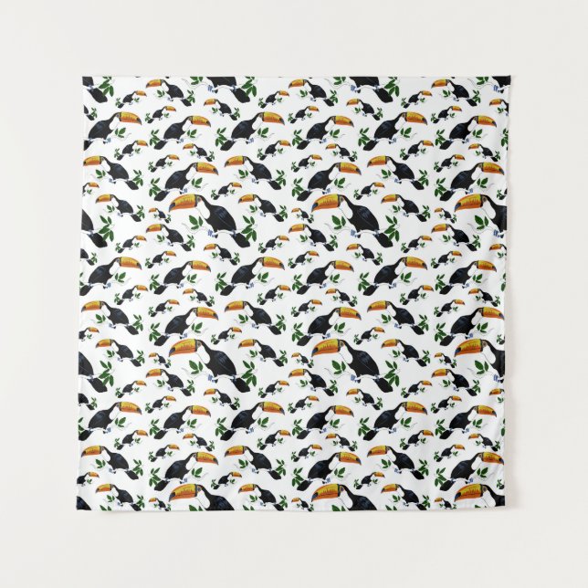 Tropical Toucans - Playful Jungle Wandteppich (Vorderseite)