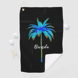 Tropical Turquoise Palm Tree Frauen Personalisiert Golfhandtuch