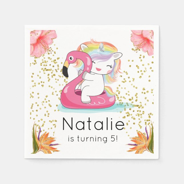 Tropical Unicorn Pool Party Serviette (Vorderseite)