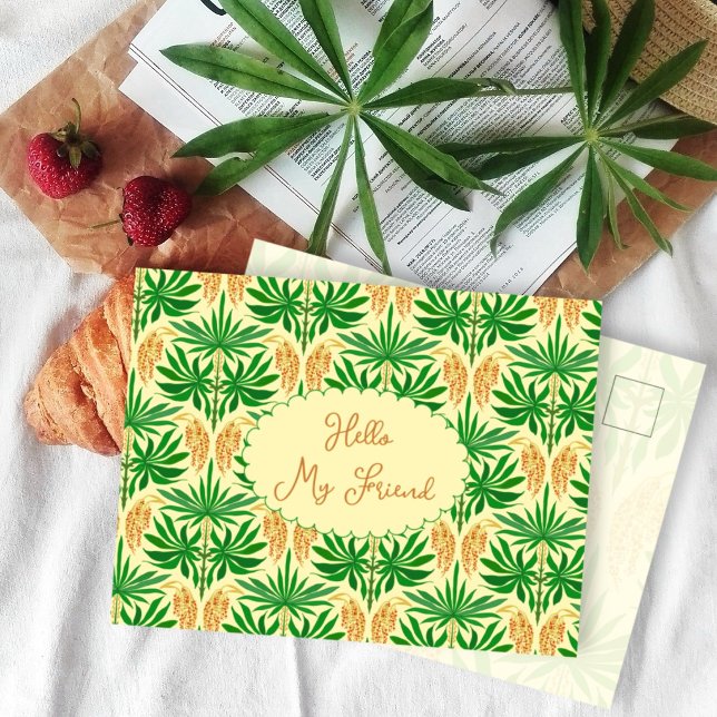 Tropical Vibe Palm Pattern Friendship  Postkarte (Von Creator hochgeladen)
