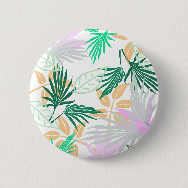 Tropical Vibes Blätter Pflanze Button (Vorderseite)
