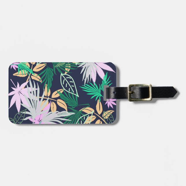 Tropical Vibes Blätter Pflanze Gepäckanhänger (Vorderseite horizontal)