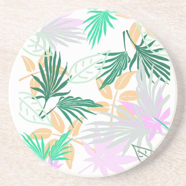 Tropical Vibes Blätter Pflanze Getränkeuntersetzer (Vorne)