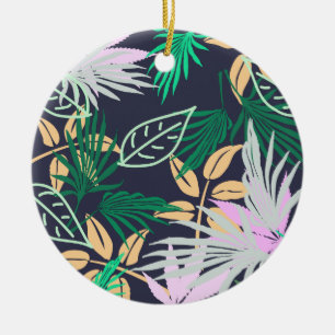 Tropical Vibes Blätter Pflanze Keramik Ornament