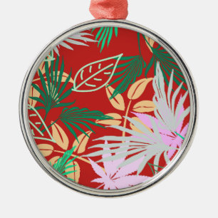 Tropical Vibes Blätter Pflanze Ornament Aus Metall