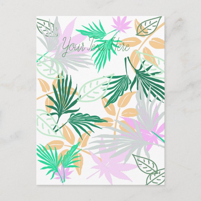 Tropical Vibes Blätter Pflanze Postkarte (Vorderseite)