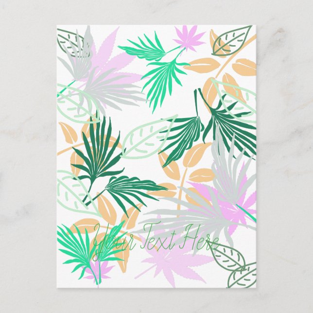 Tropical Vibes Blätter Pflanze Postkarte (Vorderseite)