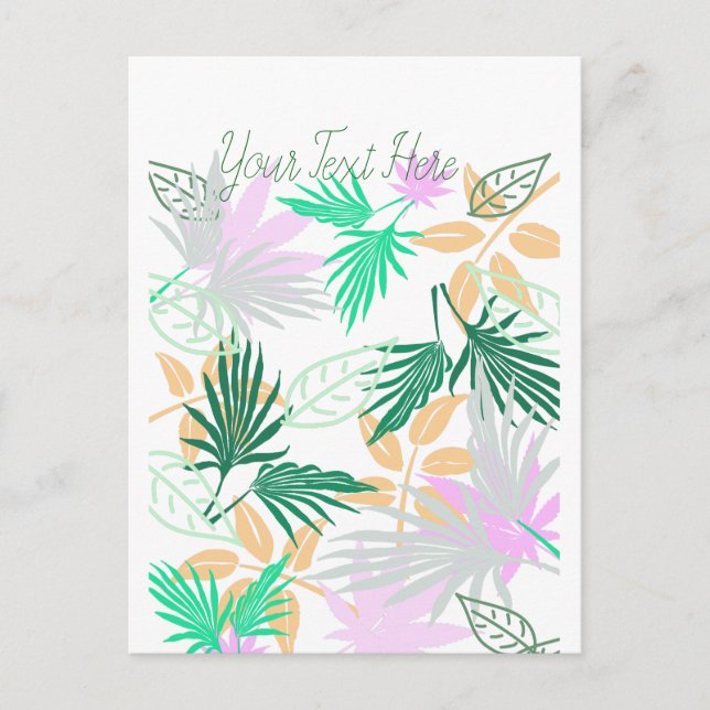Tropical Vibes Blätter Pflanze Postkarte (Vorderseite)