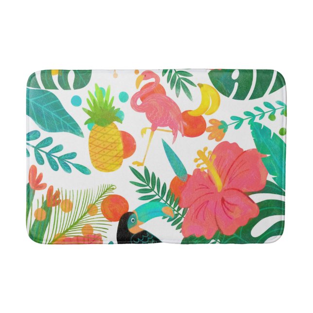 Tropical Vibes Floral Blätter Summer Chic Badematte (Vorderseite)