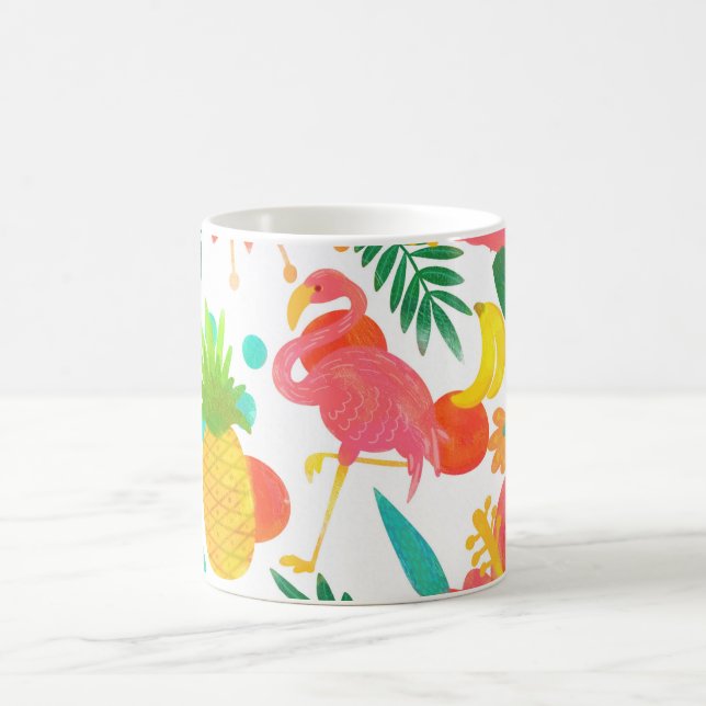 Tropical Vibes Floral Blätter Summer Chic Kaffeetasse (Mittel)