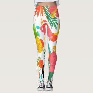 Tropical Vibes Floral Blätter Summer Chic Leggings