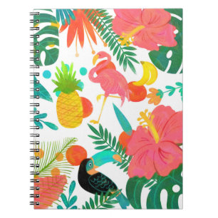 Tropical Vibes Floral Blätter Summer Luau Notizblock