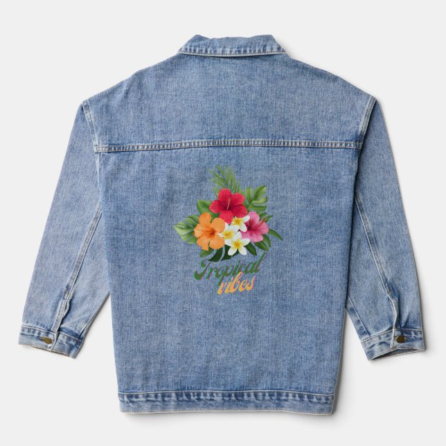 "Tropical vibes", Jacke aus Jean (Rückseite)
