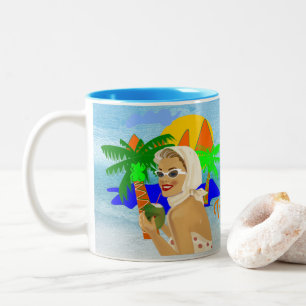 Tropical Vibes Lady Zweifarbige Tasse