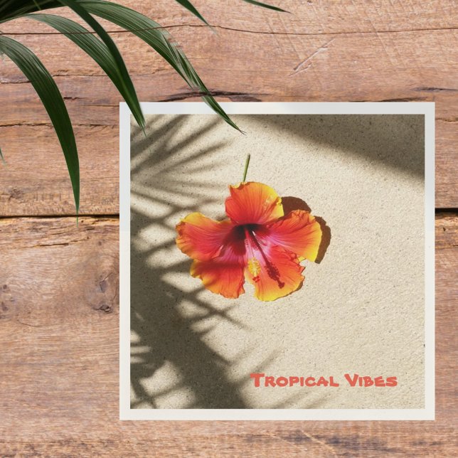 Tropical Vibes Orange Hibiskus Blume Napkins Serviette (Von Creator hochgeladen)
