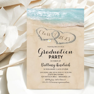 Tropical Vintag Beach Graduation Party Einladung