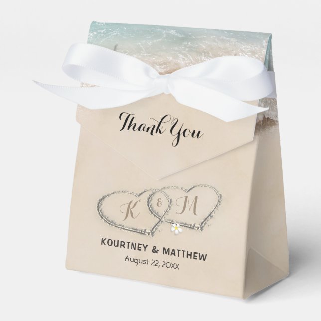 Tropical Vintag Beach Heart Shore Wedding Geschenkschachtel (Vorderseite)