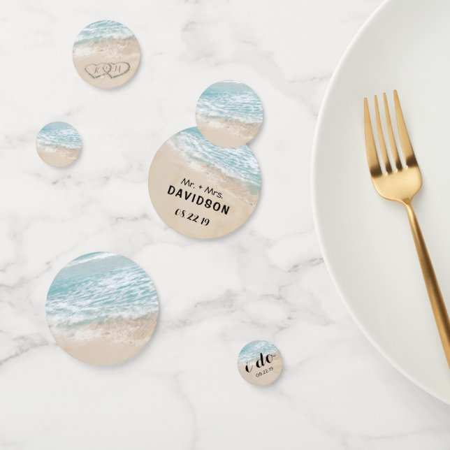 Tropical Vintag Beach Heart Shore Wedding Konfetti (Gruppe)