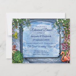 Tropical Vintag Blue Marble Palace Einladung