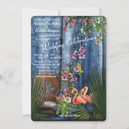 Tropical Vintag Blue Marble Palace Einladung