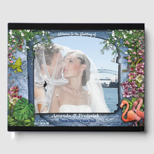 Tropical Vintag Blue Marble Palace Gästebuch