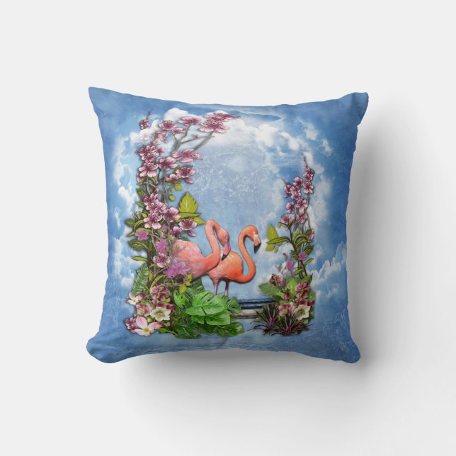 Tropical Vintag Blue Marble Palace Kissen (Vorderseite)