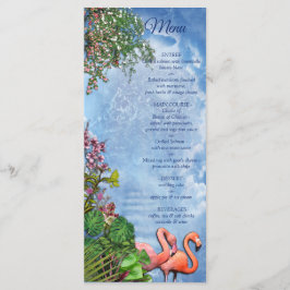 Tropical Vintag Blue Marble Palace Menükarte