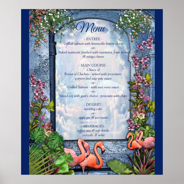 Tropical Vintag Blue Marble Palace Poster (Vorne)