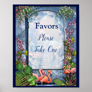 Tropical Vintag Blue Marble Palace Poster