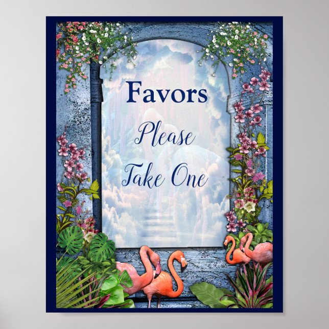 Tropical Vintag Blue Marble Palace Poster (Vorne)