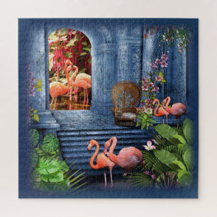 Tropical Vintag Blue Marble Palace Puzzle
