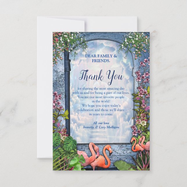 Tropical Vintag Blue Marble Palace RSVP Karte (Vorderseite)