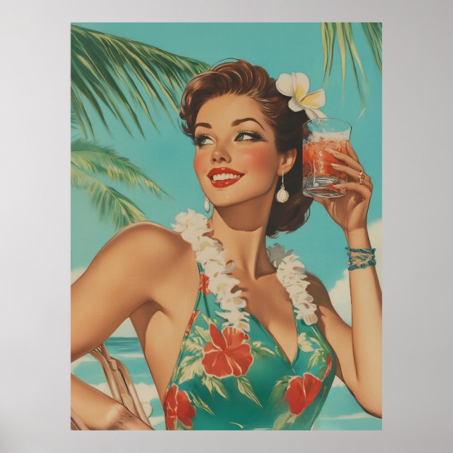 Tropical Vintag Paradise Vibes Poster (Vorne)