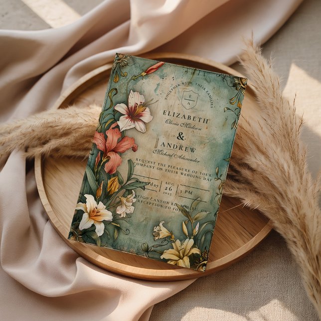 Tropical Vintage Garden Wedding Einladung (Von Creator hochgeladen)