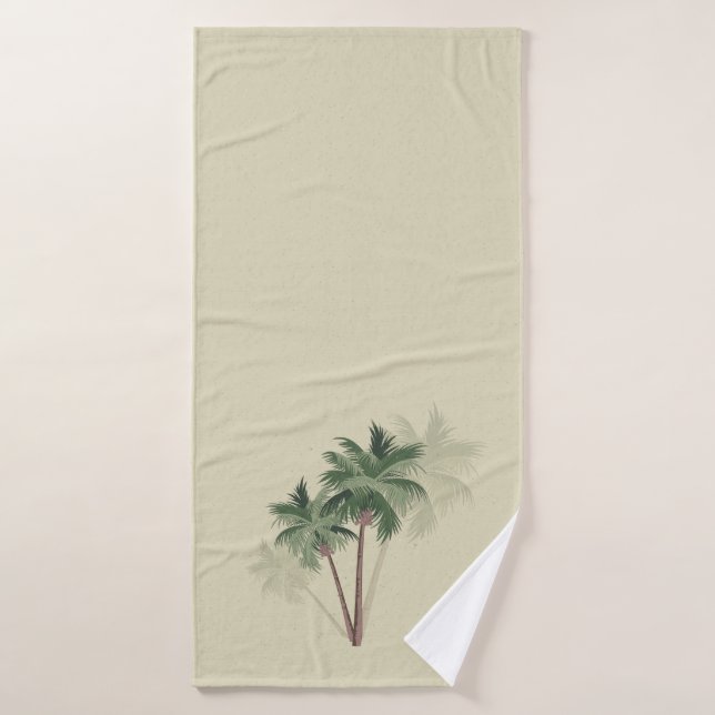 Tropical Vintage Palm Trees on Pale Green Badehandtuch (Badehandtuch)