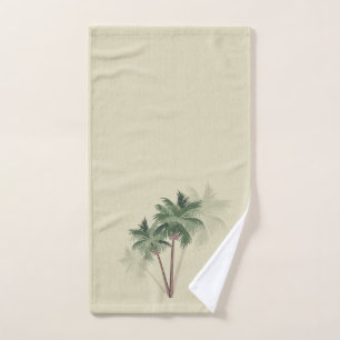 Tropical Vintage Palm Trees on Pale Green Handtuch
