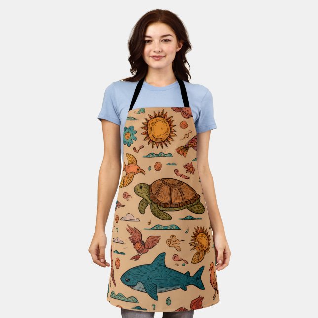 Tropical Wander All-Over Print Apron Gift Schürze (Getragen)