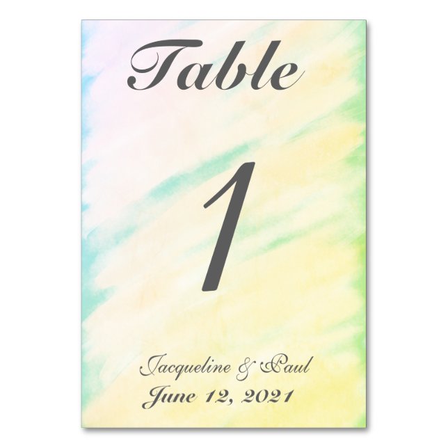Tropical Water Wedding Table No. Cards Tischnummer (Vorderseite)