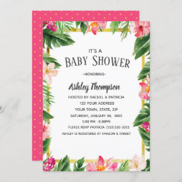 Tropical Watercolor Blume Sommerdusche Einladung