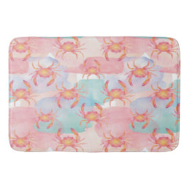 Tropical Watercolor Crab Pattern Küstenvibes Badematte
