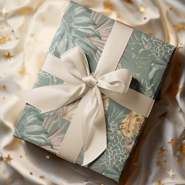 Tropical Watercolor Gold & Green Blätter Muster (Von Creator hochgeladen)