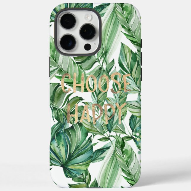 Tropical Watercolor Green Blätter Case-Mate iPhone Hülle (Rückseite)