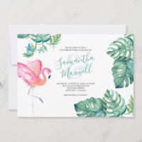 Tropical Watercolor Grüne Paare Dusche