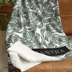 Tropical Watercolor Modern Oasis Leaves Sherpadecke